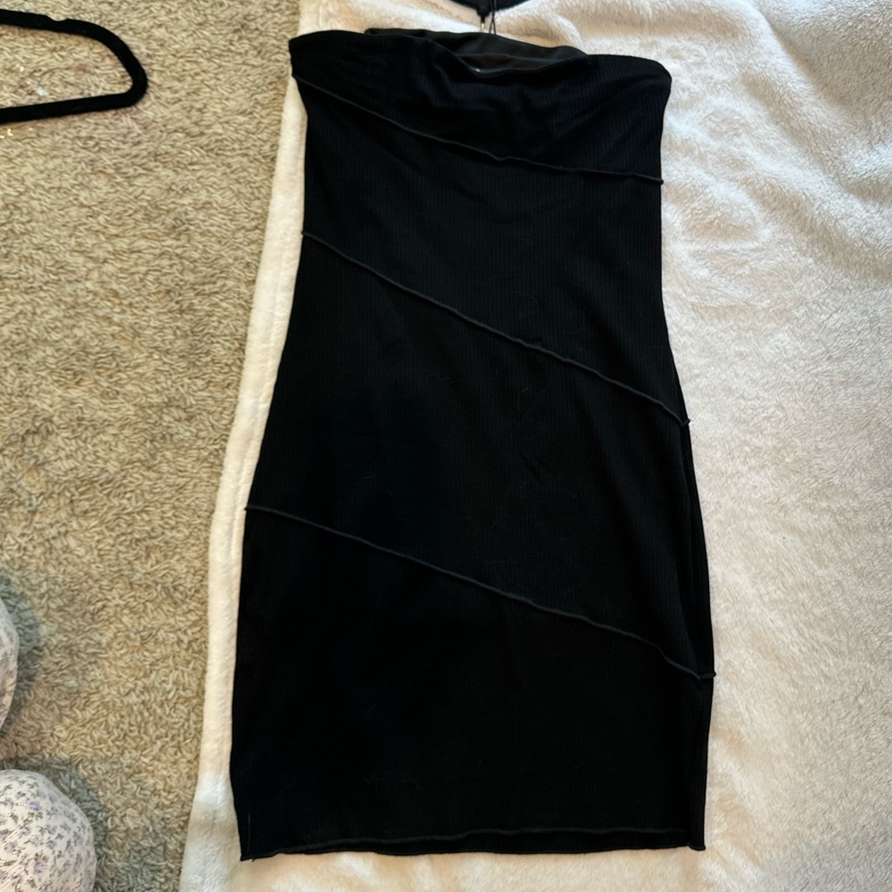 Black Strapless Mini Dress